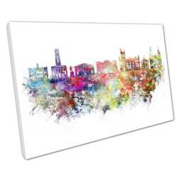Watercolour Aberdeen Scotland Landmarks Wall Art Print - Ready To Hang Home Office Decor - thumbnail 1