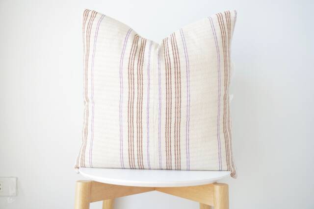 Brown Tribal Hemp Hand Woven Natural Dye Color Hmong Lumbar Pillow Cover - image 1