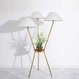 Golden Floor Lamp With Three Shades Living Room Lighting - thumbnail 3