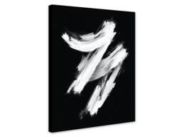 Black & White Abstract Strokes Art - Framed Canvas, Rolled Print - thumbnail 1