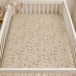 Liberty London Cotton Crib Sheet Carmel Toile, Posy Flower Print - thumbnail 2