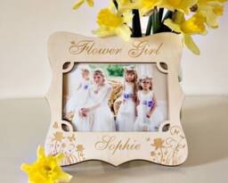 Personalized Flower Girl Photo Frame - Perfect Wedding Keepsake, Mr & Mrs Frame, Anniversary Gift For Couples - thumbnail 1