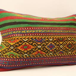 Pillow Covers Any Size Home Decor Decorative Cover Designer Red Yellow 16x24 Coral Kilim Lumbar Pillow 4Kaf-136 - thumbnail 2