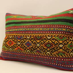 Pillow Covers Any Size Home Decor Decorative Cover Designer Red Yellow 16x24 Coral Kilim Lumbar Pillow 4Kaf-136 - thumbnail 3