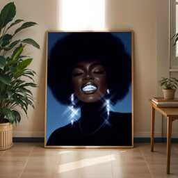 Afrocentric Grillz Portrait Poster - Modern Glamour Wall Art - Poster Only - thumbnail 1