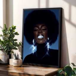 Afrocentric Grillz Portrait Poster - Modern Glamour Wall Art - Poster Only - thumbnail 2