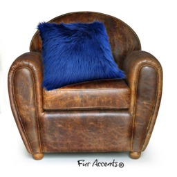 Blue Faux Fur Pillow Cover - Plush Shag Throw - thumbnail 1