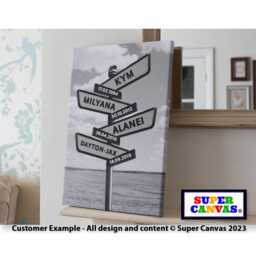 Family Street Sign Post Personalised With Names Wall Art Framed Canvas Print Husband Wife Mum Dad Friend Grandparent Birthday Gift - thumbnail 2
