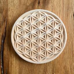 Hand-Carved Flower Of Life Made Wood - Untreated, Wooden Life, Art, Carving, Esotericism, Yoga, Carving - thumbnail 3