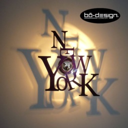 Design Luminaire, Wall Lamp, New York Typo, 62 Or 50 cm, Glossy Black, 60 W, 220 Volts, Lamp Design, Decoration New York, Designer - thumbnail 3