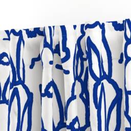 Rabbit Curtain Panel - Spring Woodland Animal Easter Bunny Blue & White Custom Bottoms By Eti_Enne - thumbnail 3