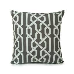 Off White & Gray Pillow, Throw Pillow Cover, Decorative Cushion Pillowcase, Accent Home Decor, Cotton Blend - thumbnail 1