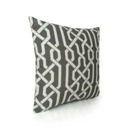 Off White & Gray Pillow, Throw Pillow Cover, Decorative Cushion Pillowcase, Accent Home Decor, Cotton Blend - thumbnail 2