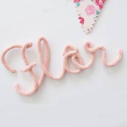 Personalised Baby Name Decor, Bedroom Door Sign, Custom Nursery Tricotin Name, Knitted Wall Room Decor - thumbnail 3