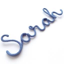 Personalised Baby Name Decor, Bedroom Door Sign, Custom Nursery Tricotin Name, Knitted Wall Room Decor - thumbnail 2