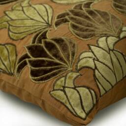 "Art Silk Olive Green Throw Pillow Cover 16""x16" - thumbnail 2