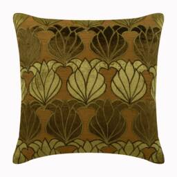 "Art Silk Olive Green Throw Pillow Cover 16""x16" - thumbnail 1