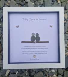 Retirement Gift For My Wife/Partner, Good Luck Present, Pebble Art Picture Framed Poem, Wall Art, Home Decor Gift. Personalised Wife