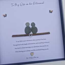 Retirement Gift For My Wife/Partner, Good Luck Present, Pebble Art Picture Framed Poem, Wall Art, Home Decor Gift. Personalised Wife - thumbnail 3