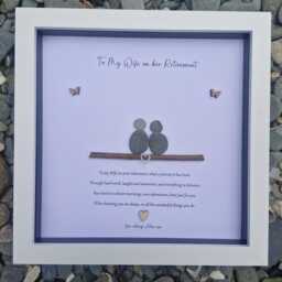Retirement Gift For My Wife/Partner, Good Luck Present, Pebble Art Picture Framed Poem, Wall Art, Home Decor Gift. Personalised Wife - thumbnail 4