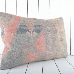 Handmade Vintage Turkish Kilim Pillow Cover 16x24 Decorative Cushion - thumbnail 2