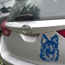 German Shepherd Dog Vinyl Wall Decal Shaggy Alsatian Sticker - thumbnail 2