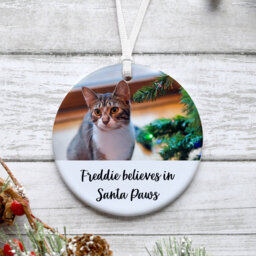 Personalized Pet Photo Christmas Bauble, Cat Ornament, Gift - thumbnail 1