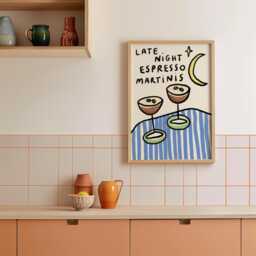 Late Night Espresso Martini Wall Print - Cocktail Poster Drink Lover Trendy Cocktails Art Gift - thumbnail 2
