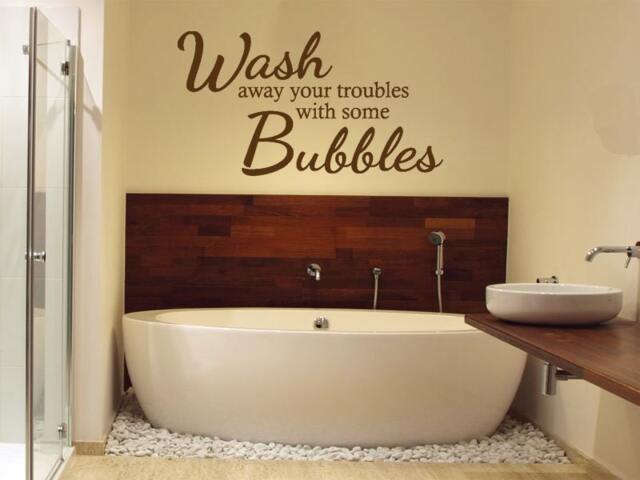 Bathroom Wall Decal Wash Away Your Troubles Vinyl Art - image 1
