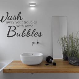 Bathroom Wall Decal Wash Away Your Troubles Vinyl Art - thumbnail 2