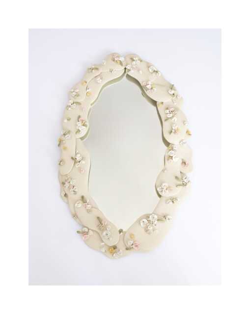 Reserved Etsy Awards Floral Mirror With Handcrafted Ceramic Frame - image 1