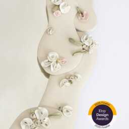 Reserved Etsy Awards Floral Mirror With Handcrafted Ceramic Frame - thumbnail 2