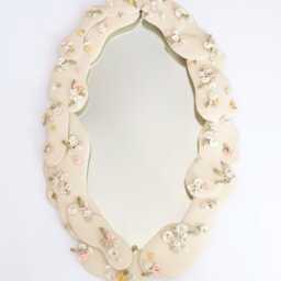 Reserved Etsy Awards Floral Mirror With Handcrafted Ceramic Frame - thumbnail 3