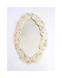 Custom Floral Mirror With Handcrafted Ceramic Frame