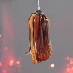 Fire Red & Orange Chandelier in Handcrafted Ceramic To Hang From The Ceiling, Colourful, For A Touch Of Joy Art L110 - thumbnail 3