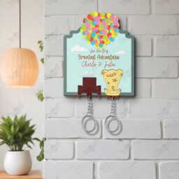 You Are My Greatest Adventure Up Movie Couple Keychain Holder, Carl & Ellie Key, Personalized Hanger For Wall Hanging - thumbnail 1