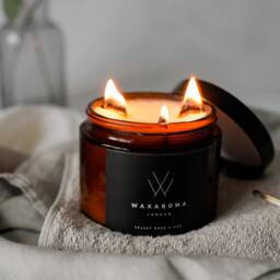 Natural Vegan Candle, Soy Wax, Wood Wick, Hand Poured Scented Gift London - thumbnail 3
