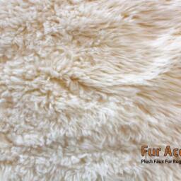 Faux Fur Bear Skin Rug - Plush Accent Rug, Off White - thumbnail 2