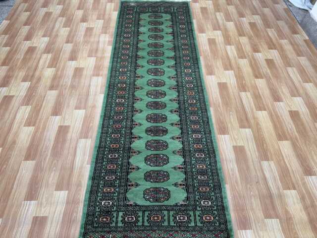 2.6x8 Turquoise Color Bokhara Rug - Runner Hallway Stairs Bukhara Living Room Woolen Afghan - image 1