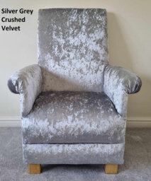 Handcrafted Velvet Adult Armchair Accent Chair Statement Grey Black Navy Blue Red Mustard Nursery Bedroom Lounge - thumbnail 1