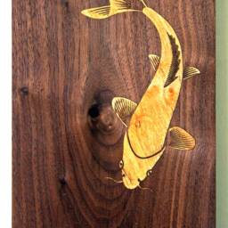 Koi Wood Block Wall Art - thumbnail 2