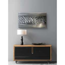 Abstract Metal Wall Art, Silver Black, R Toomer Static. Indoor Outdoor - thumbnail 1