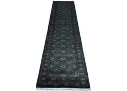 2.6x10 Sea Green Color Bokhara Rug - Runner Hallway Luxury Bukhara Fine Quality Woolen Afghan - thumbnail 1