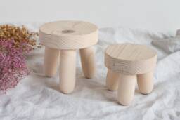 Little Plant Stand, Tiny Milking Stool, Handmade, Recycled Wood, Pot Stand