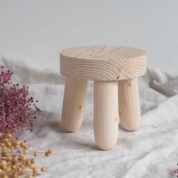Little Plant Stand, Tiny Milking Stool, Handmade, Recycled Wood, Pot Stand - thumbnail 4