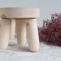 Little Plant Stand, Tiny Milking Stool, Handmade, Recycled Wood, Pot Stand - thumbnail 3