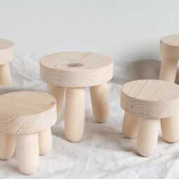 Little Plant Stand, Tiny Milking Stool, Handmade, Recycled Wood, Pot Stand - thumbnail 2