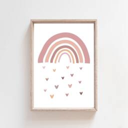 Set Of 3 Girls Nursery Decor, Boho Rainbow Wall Art, Bedroom Prints, Name Sister Playroom Print - thumbnail 2