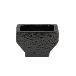 Floral Black Pottery Planter Succulent, Air Plant, Pen Holder - thumbnail 3
