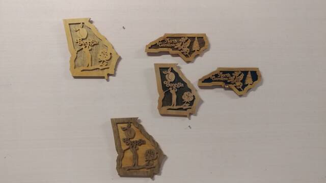 Unique Wood Art Wall Decor. States Handcut in With Scroll Saw - image 1